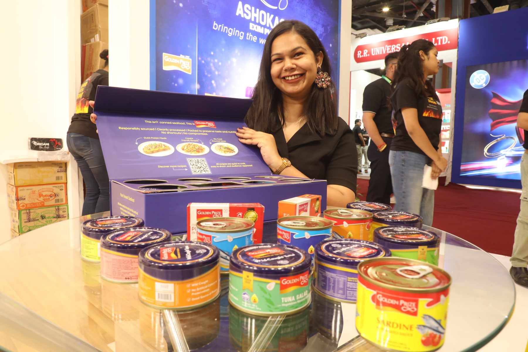 Golden Prize canned seafood portfolio presented at AAHAR 2026