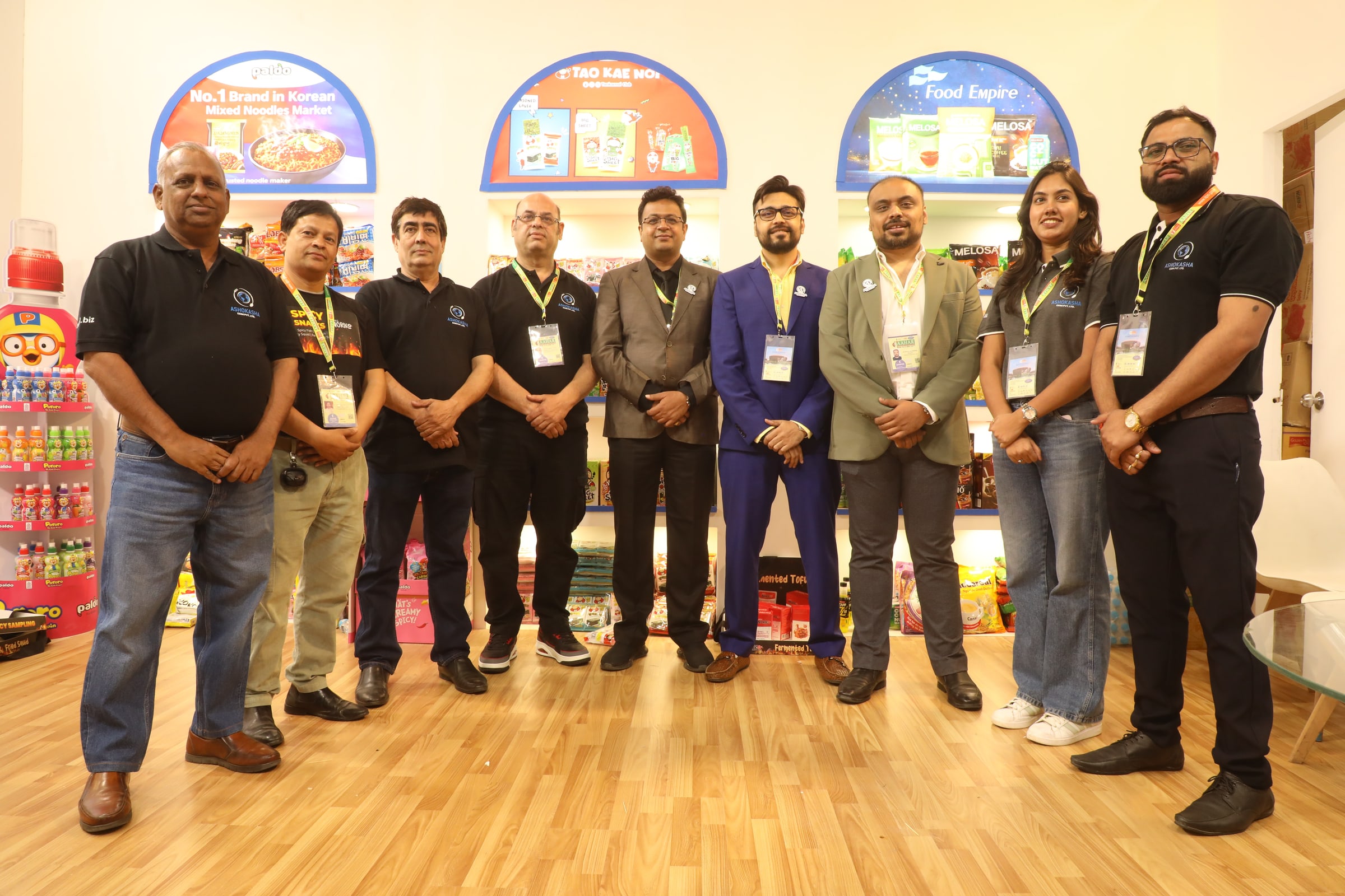 The full Ashokasha team at the AAHAR 2026 exhibition