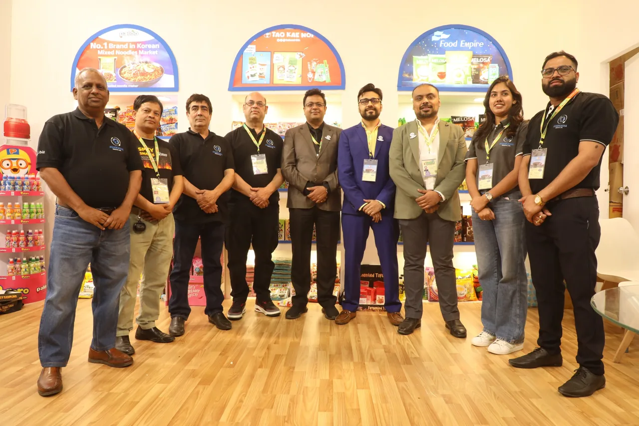 The full Ashokasha team at the AAHAR 2026 exhibition
